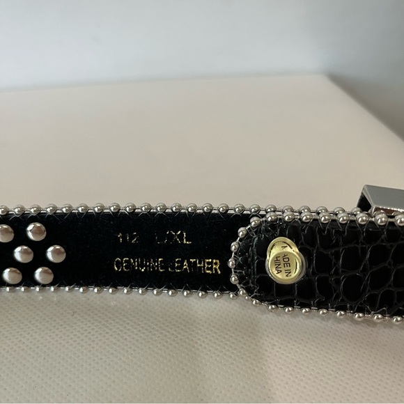 Western Black Leather Rhinestone Belt